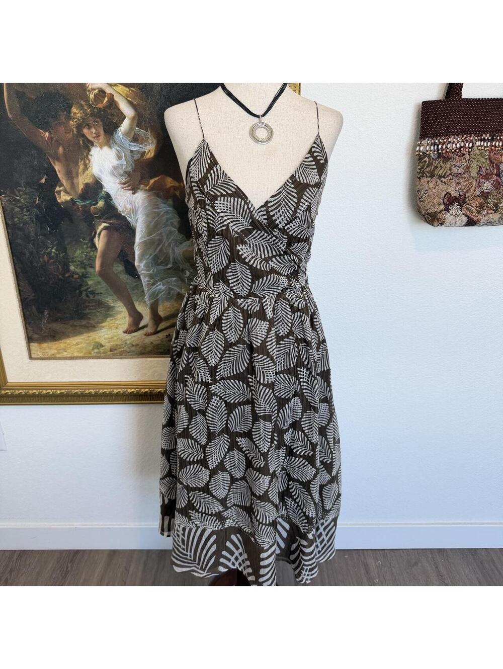 Boho Tommy Bahama Leaf Print Silk Blend Dress